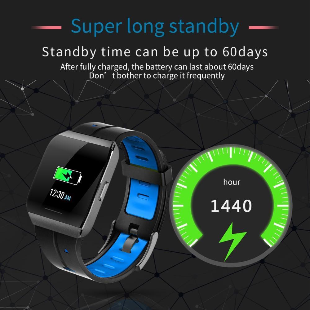 New IP68 Waterproof Heart Rate Monitor Weather Forecast Activity Fitness Tracker Sport Smartwatch - RAPBLUE