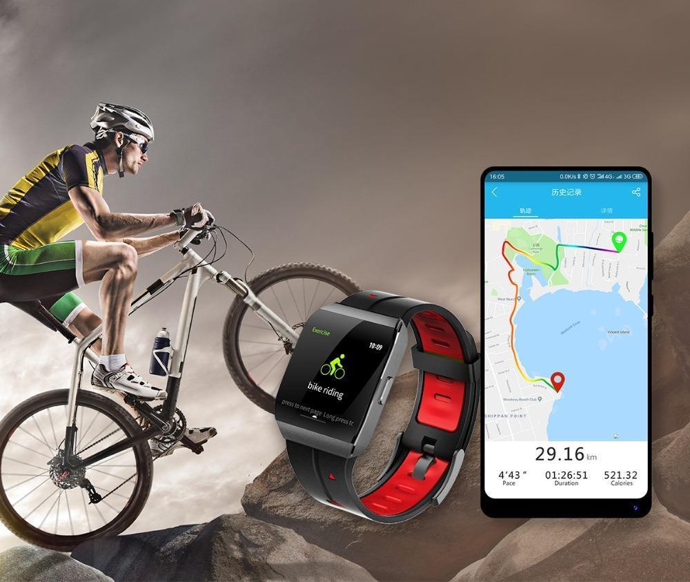 New IP68 Waterproof Heart Rate Monitor Weather Forecast Activity Fitness Tracker Sport Smartwatch - RAPBLUE