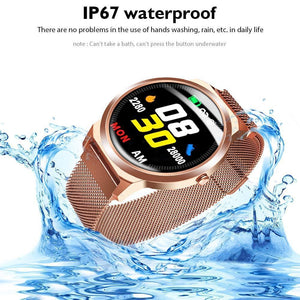 Full Round Touch Screen Heart Rate Monitor IP67 Waterproof Smartwatch - RAPBLUE