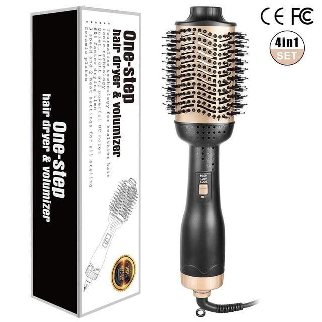 Blow Dryer with Comb Hot Air Brush Curling Brush Wand One Step Volumizer Hair Dryer - RAPBLUE