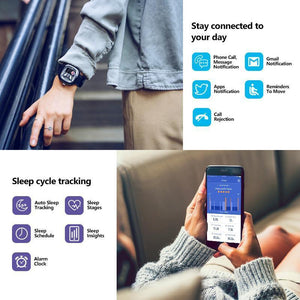 New Heart Rate Fitness Tracker 50M Waterproof Sleep Monitor Smartwatch For Android iPhones - RAPBLUE