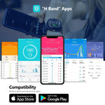 New Heart Rate Fitness Tracker 50M Waterproof Sleep Monitor Smartwatch For Android iPhones - RAPBLUE