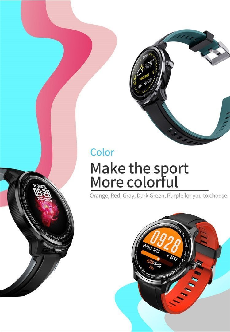 New IP68 Waterproof 1.3 Inch Heart Rate Monitor Fitness Tracker Sport Smartwatch For Android IOS - RAPBLUE