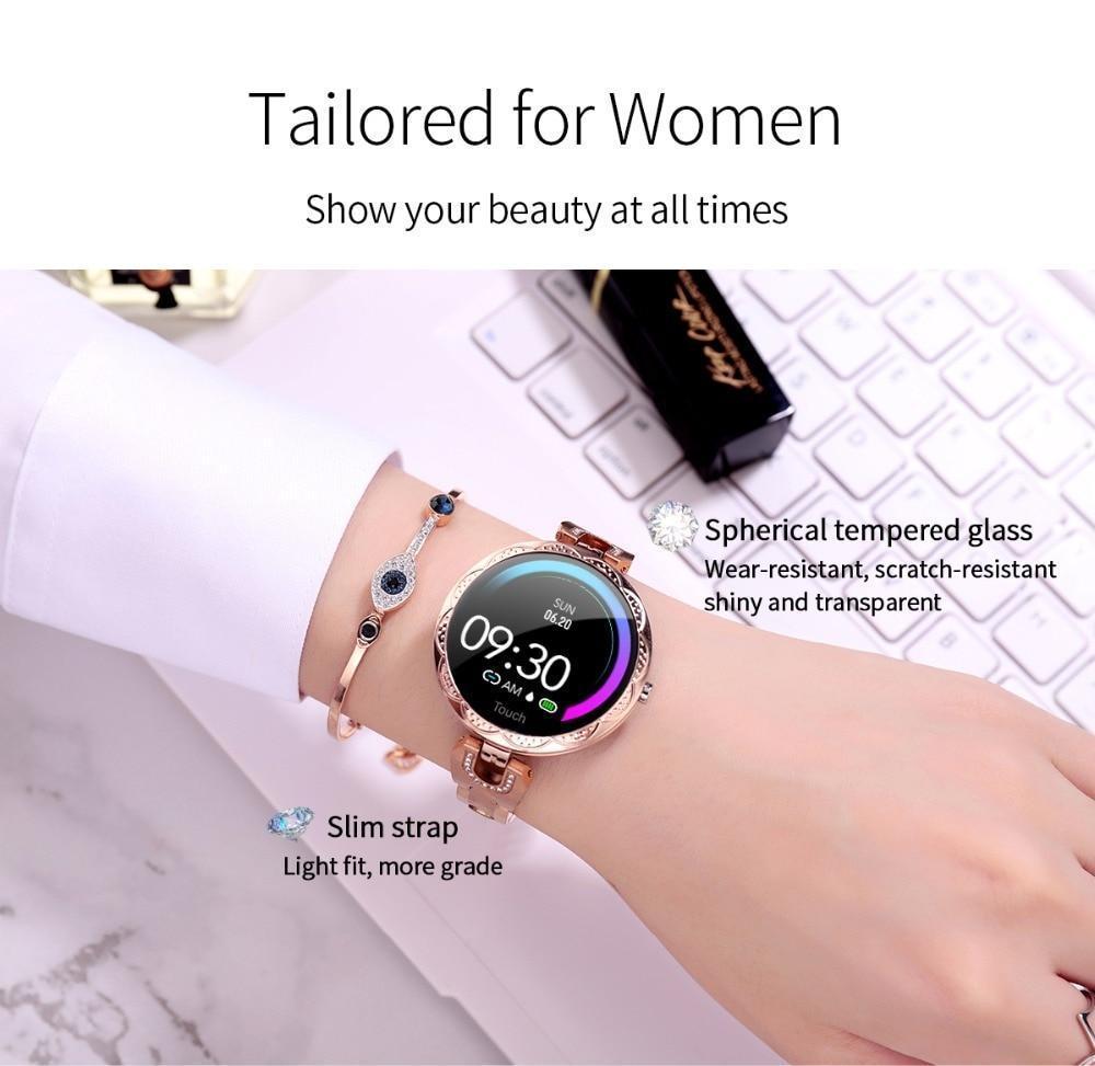 New Luxury Ladies IP67 Waterproof Heart Rate Fitness Tracker Bluetooth Fitness Tracker Bracelet - RAPBLUE