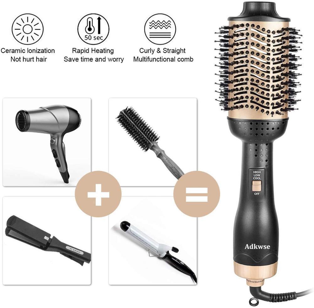 Blow Dryer with Comb Hot Air Brush Curling Brush Wand One Step Volumizer Hair Dryer - RAPBLUE