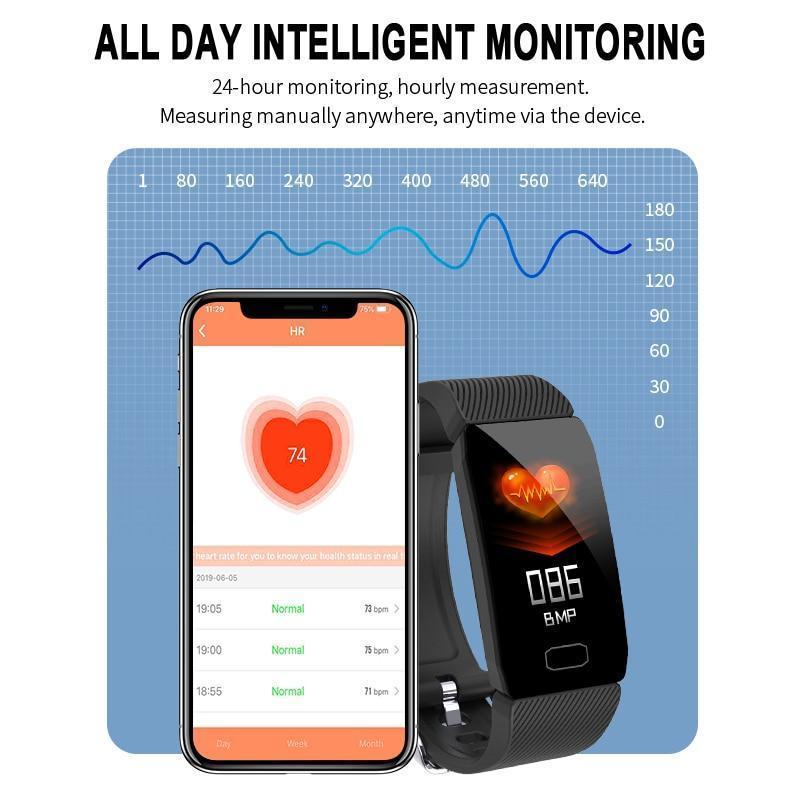 New Waterproof Heart Rate Fitness Tracker Bluetooth Digital Wristband Smartwatch - RAPBLUE