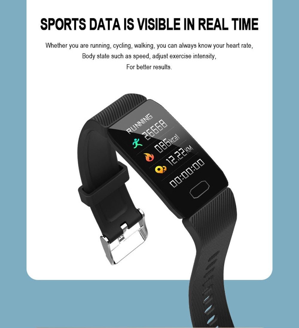 New Waterproof Heart Rate Fitness Tracker Bluetooth Digital Wristband Smartwatch - RAPBLUE