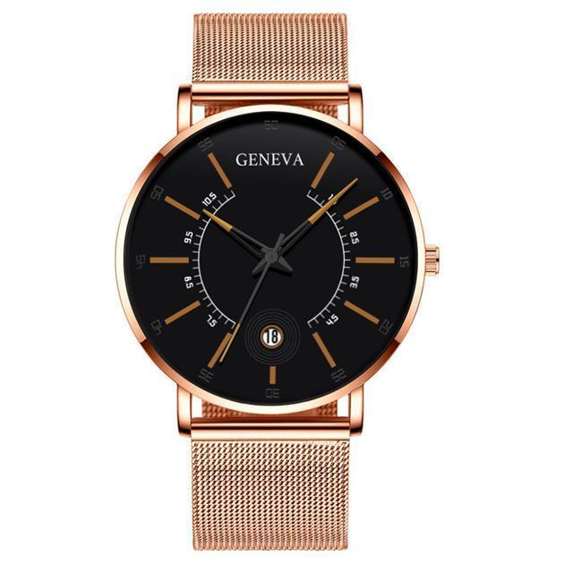 Unisex Ultra Thin Stainless Steel Mesh Band Watch - RAPBLUE