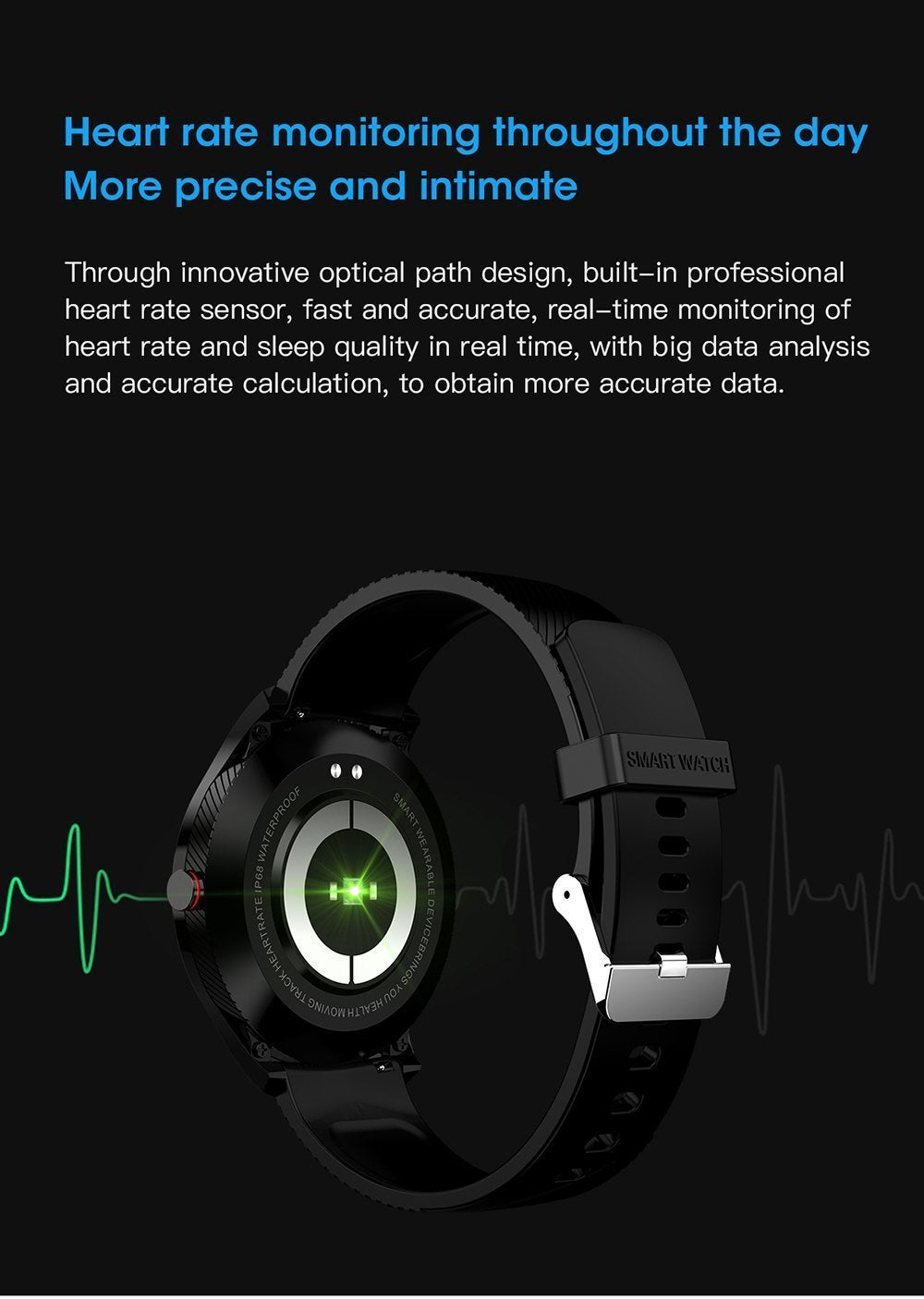 New IP68 Waterproof Heart Rate Fitness Tracker Full Touch Screen Smartwatch For iPhone Samsung Xiaomi - RAPBLUE