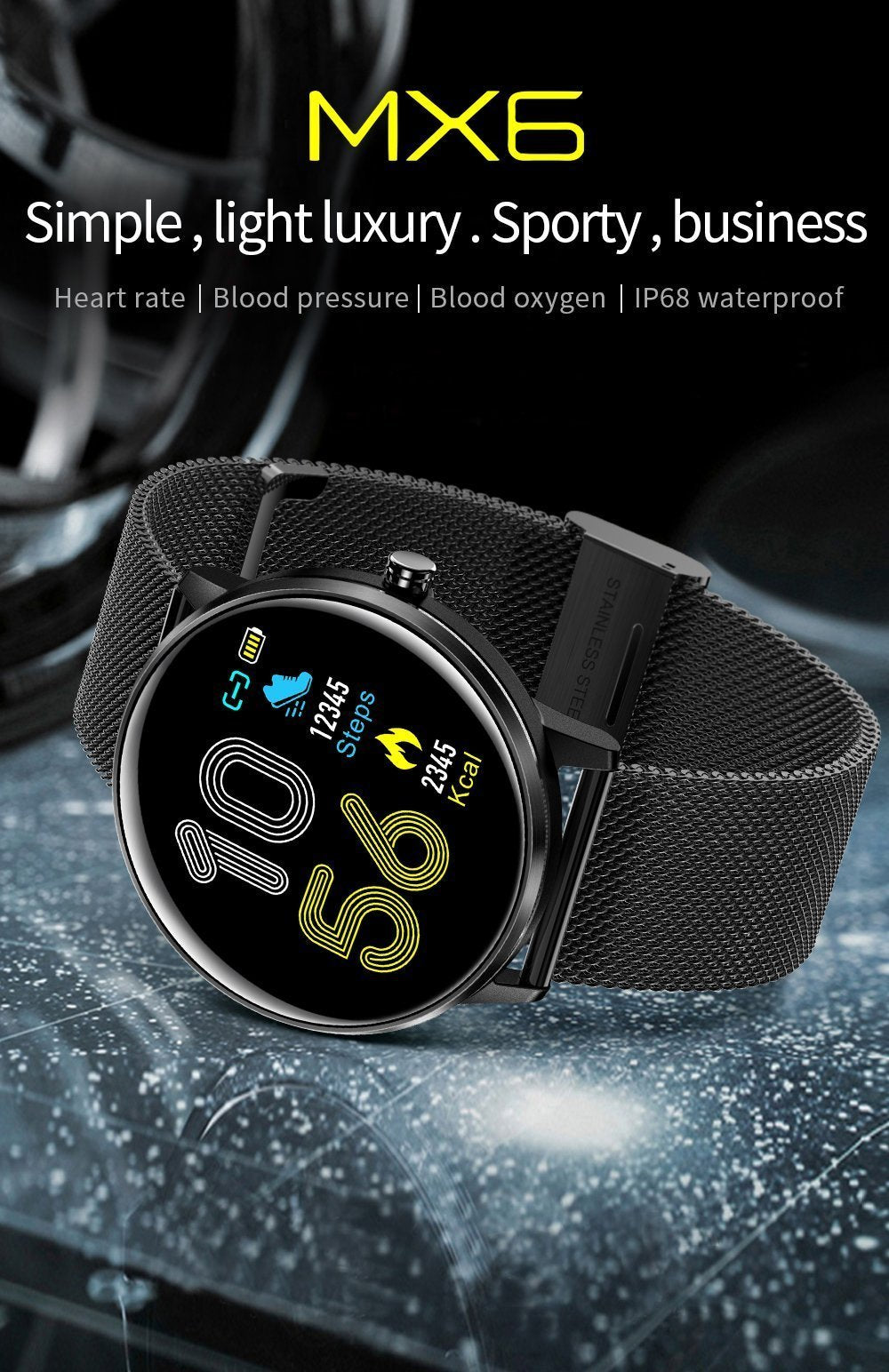 New IP68 Waterproof Heart Rate Fitness Tracker Digital Wrist Smartwatch For iPhone Samsung Xiaomi - RAPBLUE