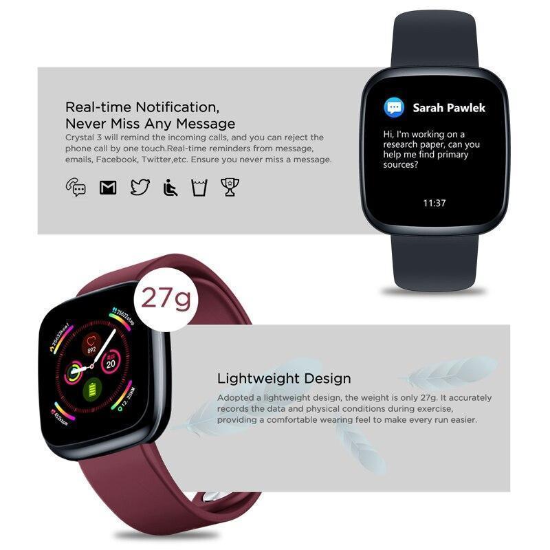 New IP67 Waterproof Heart Rate Long Battery Life IPS Colour Screen Smart Watch For Android IOS - RAPBLUE