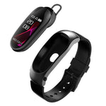 New Bluetooth Passometer Heart Rate Fitness Bracelet Smart Band Wrist Digital Wrist Smartwatch With Headset - RAPBLUE