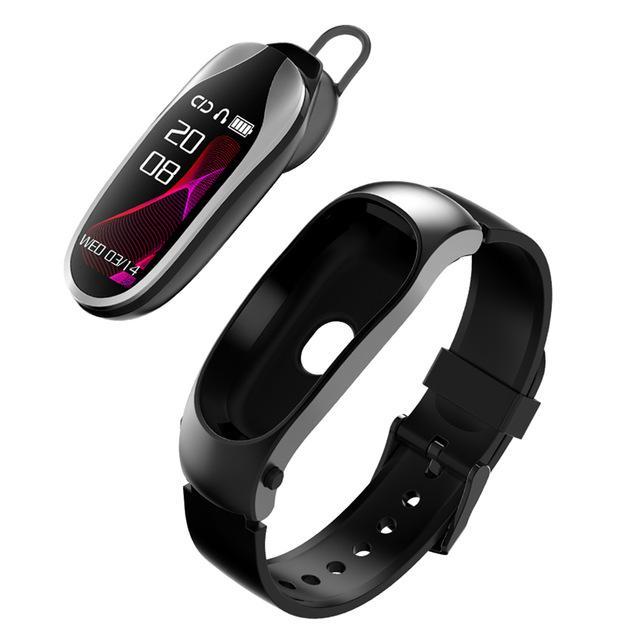 New Bluetooth Passometer Heart Rate Fitness Bracelet Smart Band Wrist Digital Wrist Smartwatch With Headset - RAPBLUE