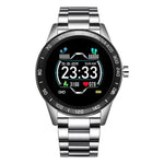 Stainless Steel Mens Heart Rate Blood Pressure Smartwatch - RAPBLUE