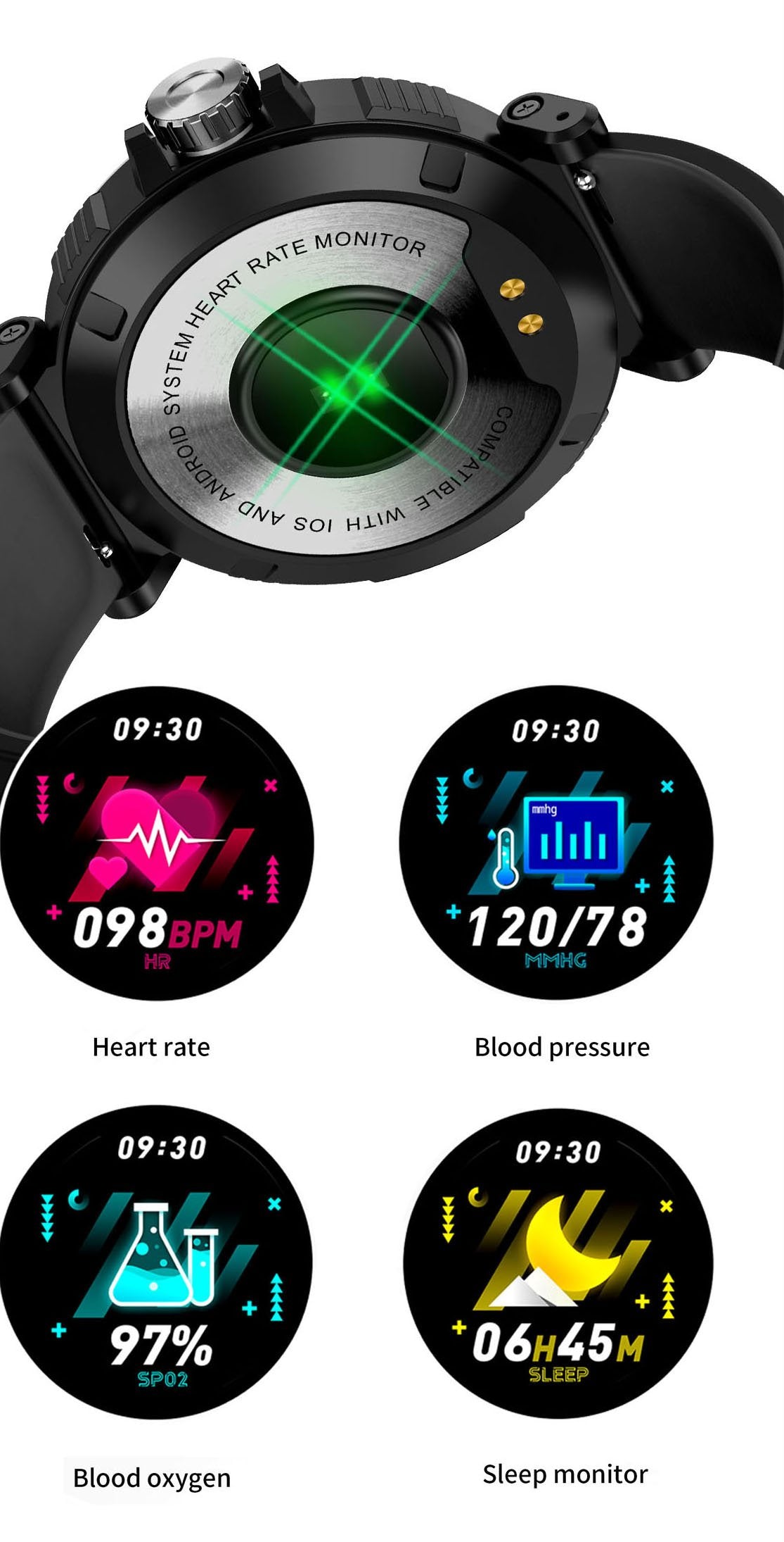 New IP68 Waterproof Sport Heart Rate Fitness Tracker Smartwatch For IOS Android Xiaomi - RAPBLUE