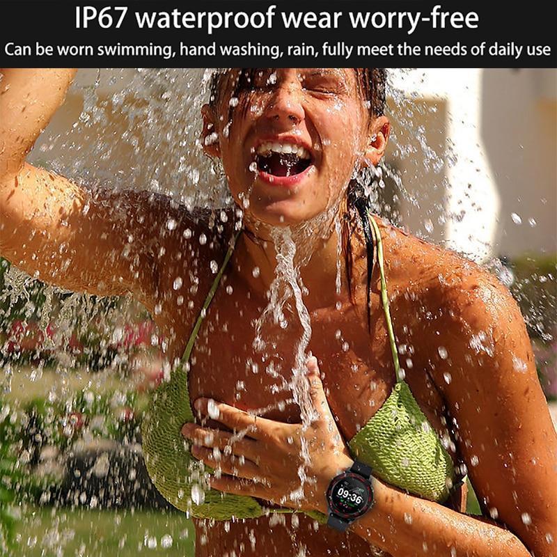 New IP67 Waterproof 1.3'' Full Touch Screen Heart Rate Fitness Tracker Sport Smartwatch - RAPBLUE
