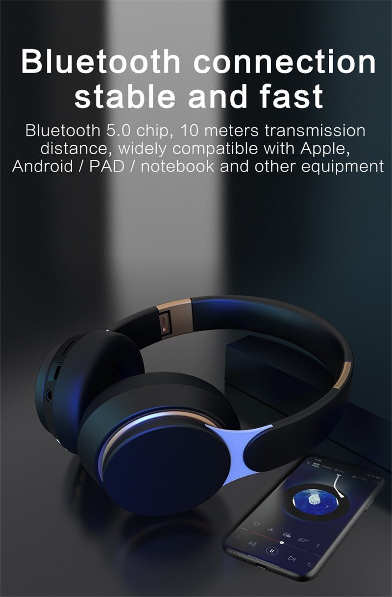 Wireless Bluetooth Headphones Over Ear Headset With Mic - RAPBLUE