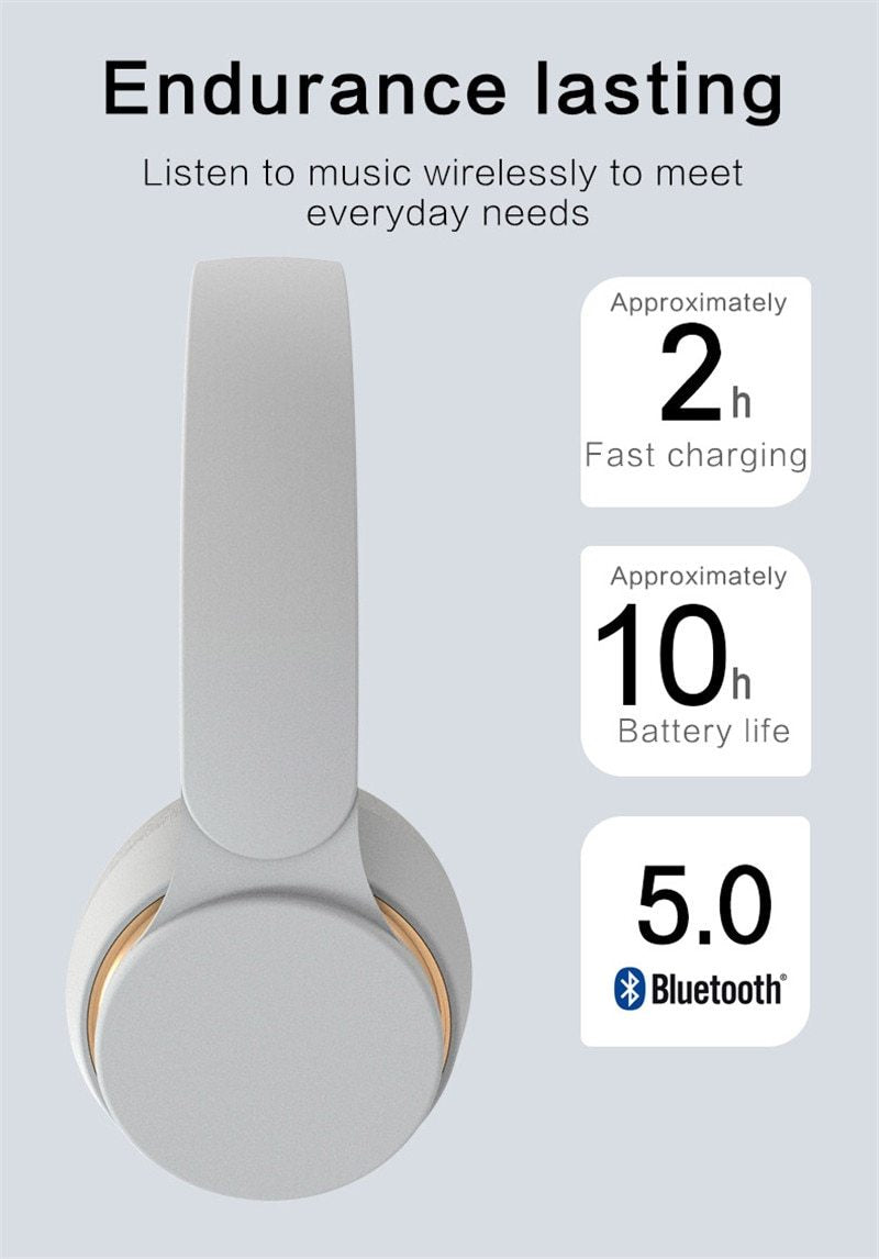 Wireless Bluetooth Headphones Over Ear Headset With Mic - RAPBLUE