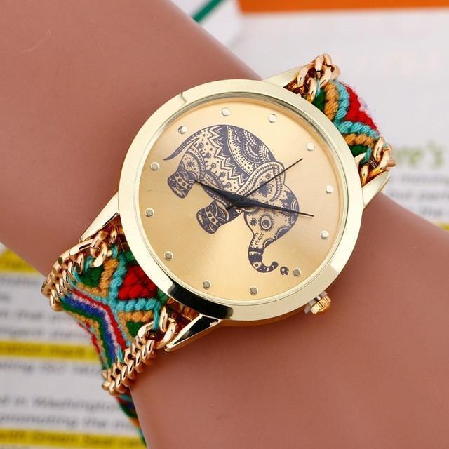 Gold Tribal Chain Elephant Watch - RAPBLUE