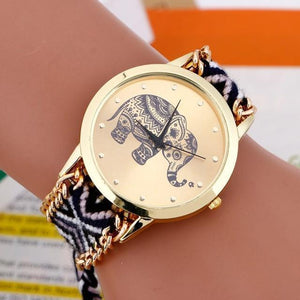 Gold Tribal Chain Elephant Watch - RAPBLUE