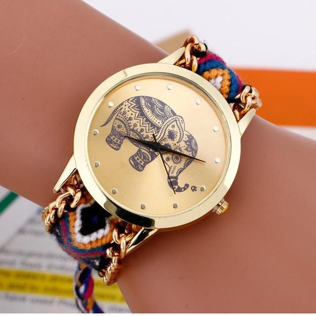 Gold Tribal Chain Elephant Watch - RAPBLUE