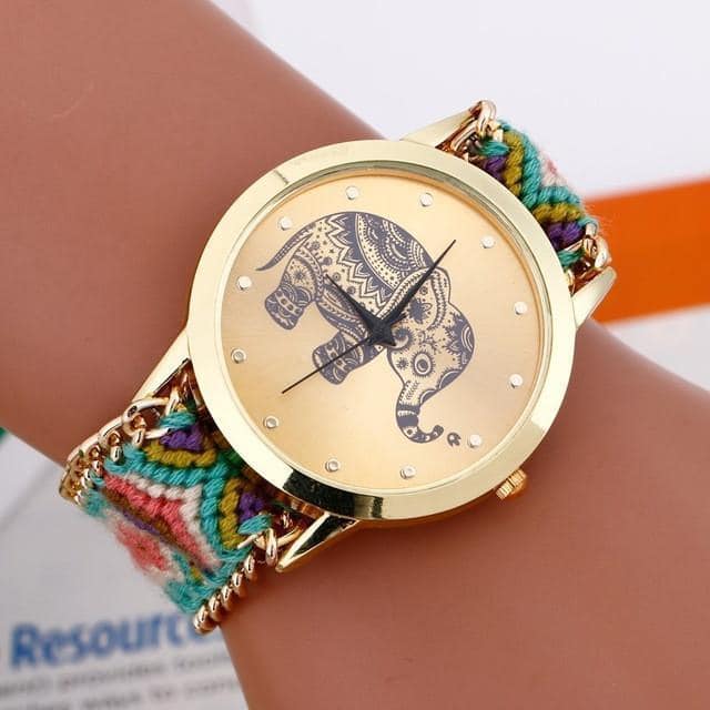 Gold Tribal Chain Elephant Watch - RAPBLUE