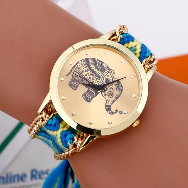 Gold Tribal Chain Elephant Watch - RAPBLUE