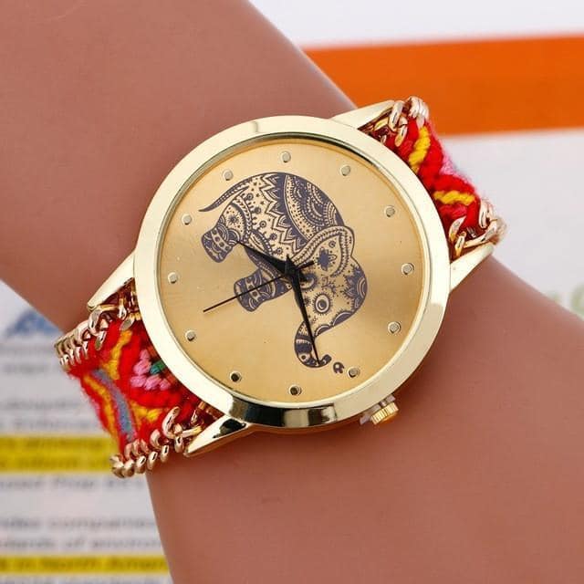 Gold Tribal Chain Elephant Watch - RAPBLUE