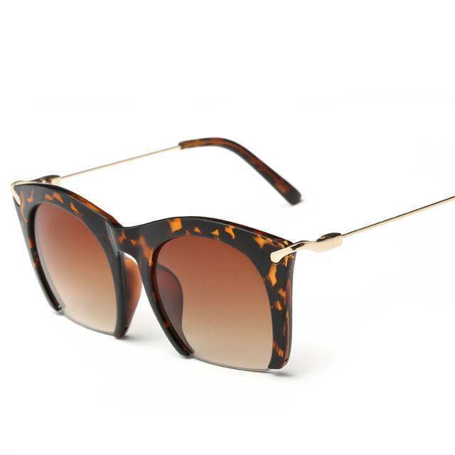 Half Rim Cat Eye Sunglasses - RAPBLUE