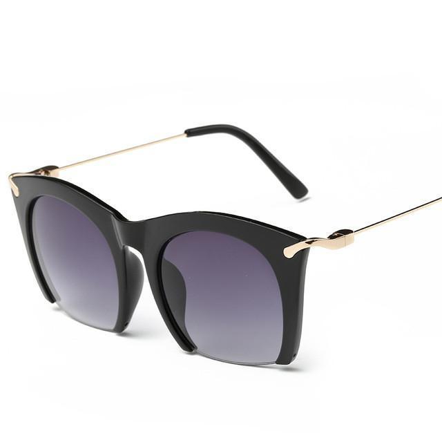 Half Rim Cat Eye Sunglasses - RAPBLUE