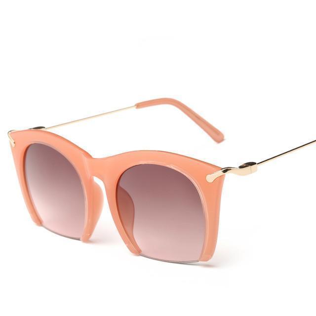 Half Rim Cat Eye Sunglasses - RAPBLUE