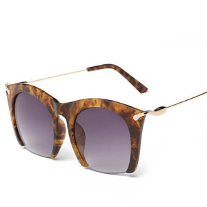 Half Rim Cat Eye Sunglasses - RAPBLUE