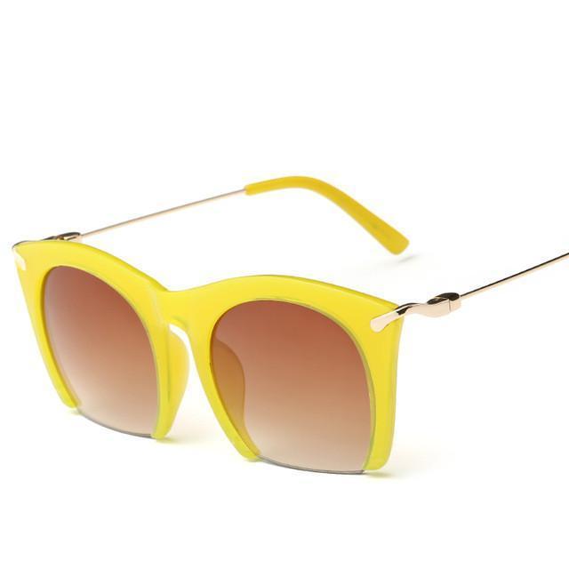 Half Rim Cat Eye Sunglasses - RAPBLUE