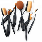 Oval Makeup Brush Professional 10Pcs Rose Gold - RAPBLUE