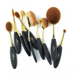 Oval Makeup Brush Professional 10Pcs Rose Gold - RAPBLUE