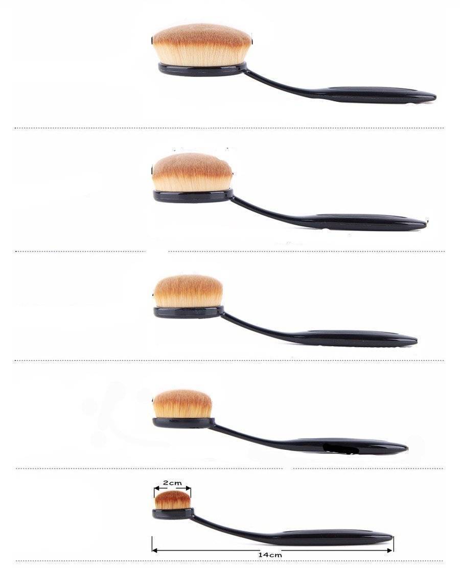 Oval Makeup Brush Professional 10Pcs Rose Gold - RAPBLUE