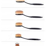 Oval Makeup Brush Professional 10Pcs Rose Gold - RAPBLUE