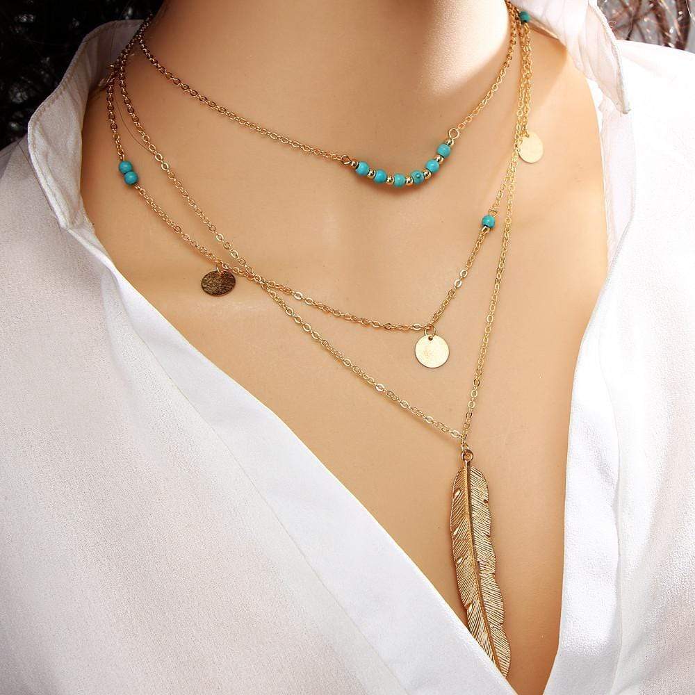 Multi-Layer Leaf Chain Necklaces - RAPBLUE