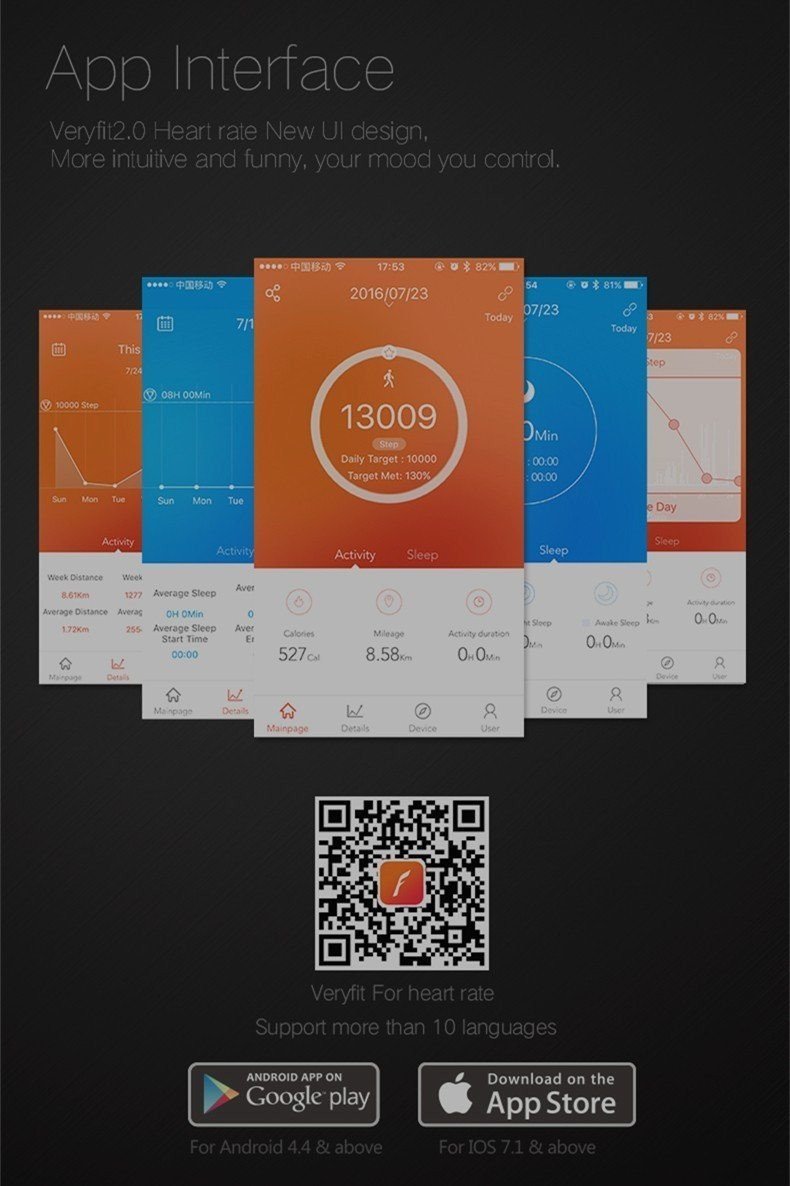 New Smart Bracelet Band with Sleep Activity Fitness Tracker Alarm Clock Vibration Pedometer Indicator for Iphone Android Smartband - RAPBLUE