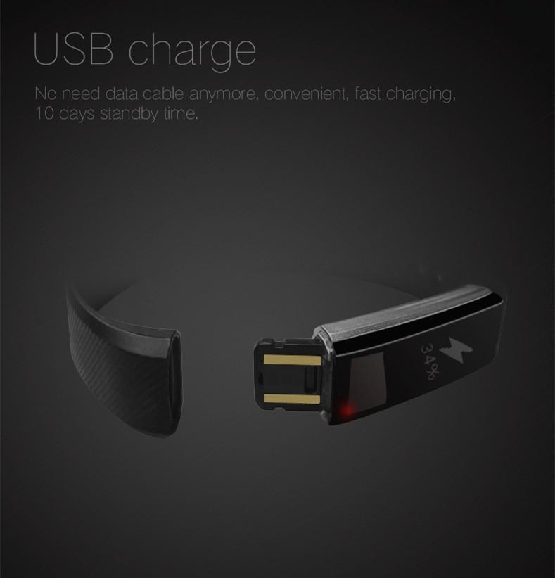 New Smart Bracelet Band with Sleep Activity Fitness Tracker Alarm Clock Vibration Pedometer Indicator for Iphone Android Smartband - RAPBLUE