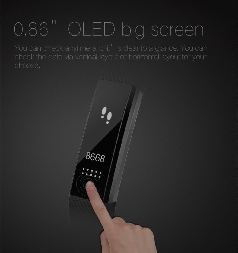 New Smart Bracelet Band with Sleep Activity Fitness Tracker Alarm Clock Vibration Pedometer Indicator for Iphone Android Smartband - RAPBLUE