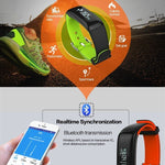 New Smartband Bluetooth Fitness Bracelet with Blood Pressure Heart Rate Monitor for Android IOS Phone - RAPBLUE