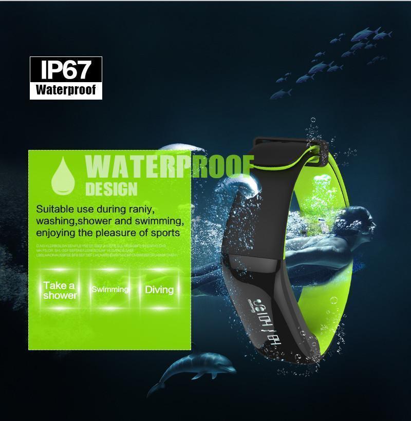 New Smartband Bluetooth Fitness Bracelet with Blood Pressure Heart Rate Monitor for Android IOS Phone - RAPBLUE