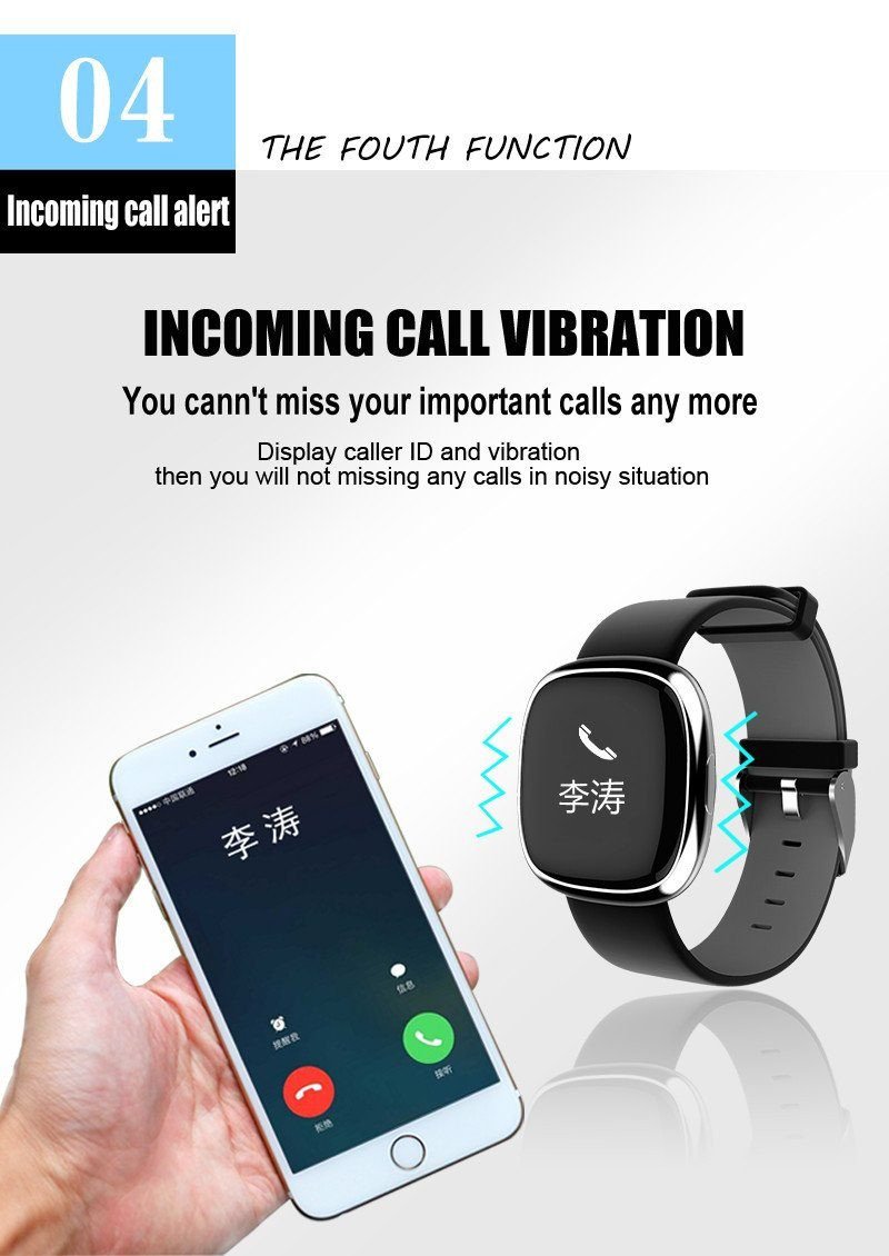 Classic Smart Watch Blood Pressure Heart Rate Monitor Smart Bracelet with Pedometer Sleep Fitness Tracker for Android IOS Smartphone - RAPBLUE