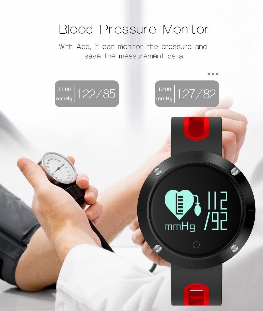 New Bluetooth Heart Rate Smart Wristband with Blood Pressure Monitor Fitness Tracker - RAPBLUE