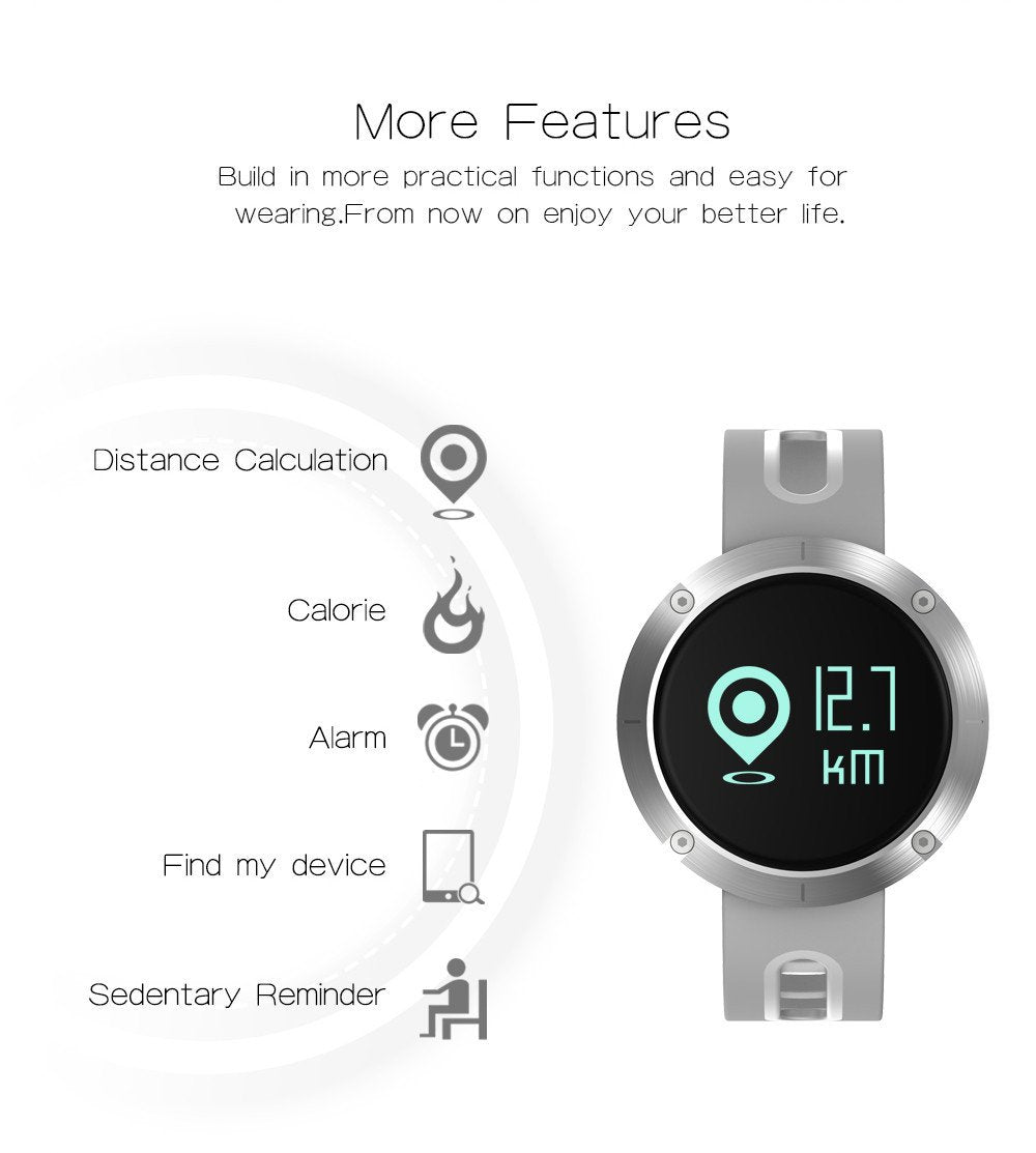 New Bluetooth Heart Rate Smart Wristband with Blood Pressure Monitor Fitness Tracker - RAPBLUE