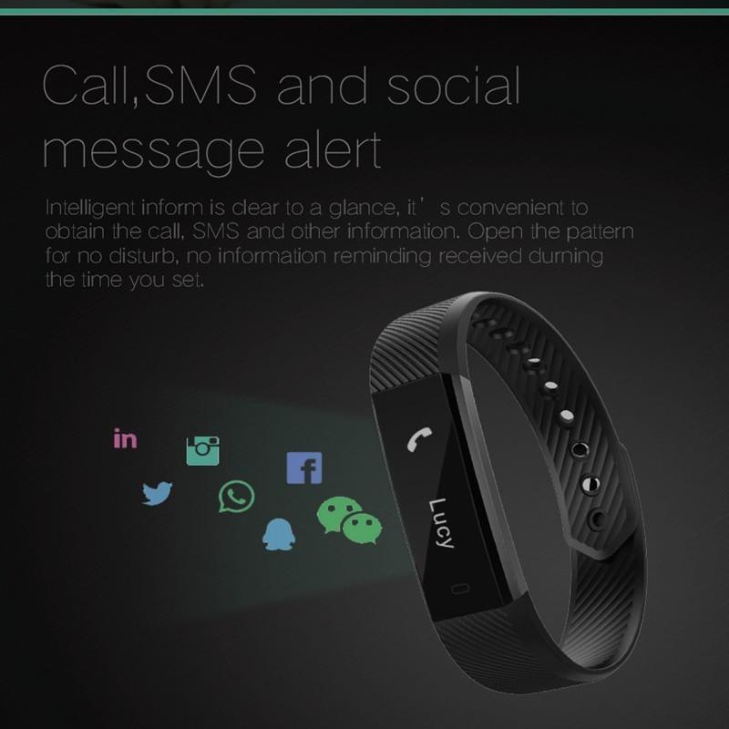 New Smart Bracelet Band with Sleep Activity Fitness Tracker Alarm Clock Vibration Pedometer Indicator for Iphone Android Smartband - RAPBLUE