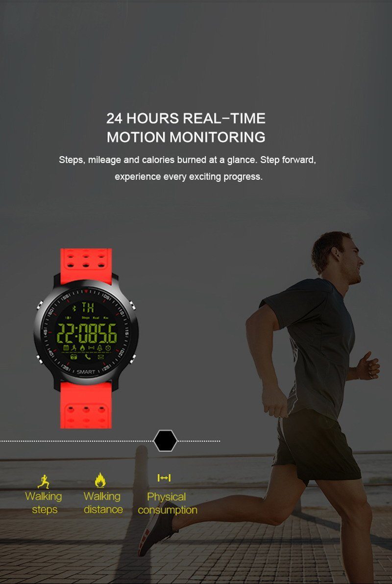 New Smart Sports Bluetooth Water-Resistant Watch with Call Notification Remote Control Alarm Clock - RAPBLUE