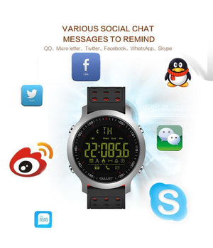 New Smart Sports Bluetooth Water-Resistant Watch with Call Notification Remote Control Alarm Clock - RAPBLUE