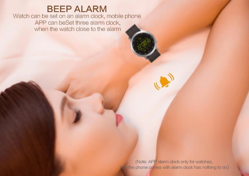 New Smart Sports Bluetooth Water-Resistant Watch with Call Notification Remote Control Alarm Clock - RAPBLUE